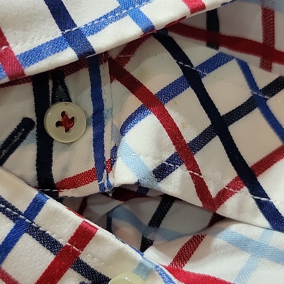 Tommy Hilfiger XXL men's button-down shirt 80s 2ply red,white and blue pocket - Picture 9 of 11